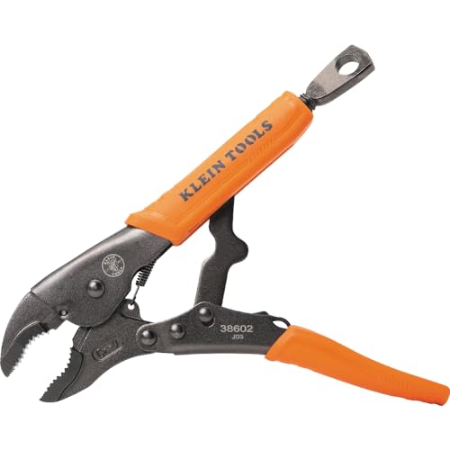 Klein Tools 38660 Locking Pliers Set, 7-Inch and 10-Inch Curved Jaw Pliers, Quick Release Handles, High Torque and Gripping Power, 2-Piece