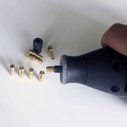Luo ke 9 Pieces Brass Collet Brass Chuck Fits Dremel Rotary Tools (9Pc Collet Nut set)