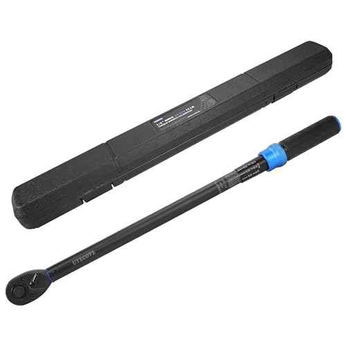 1/2-Inch Drive Click Torque Wrench – Dual-Direction, 40-300 Ft.lb / 33.9-406.8 Nm, Chrome Vanadium Steel, Red & Black, Polished Finish