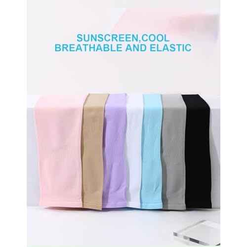 6 Pairs UV Protection Arm Sleeves for Men Women Cooling Tattoo Cover Up, Sun Compression Sleeve Breathable Multicolor