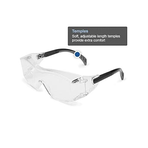Gateway Safety 6983 Cover2 Safety Glasses Protective Eye Wear - Over-The-Glass (OTG), Gray Lens, Black Temple