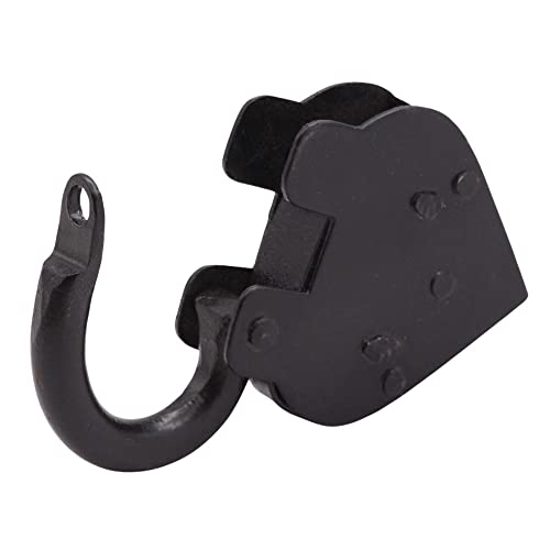 Vintage Style Lock/Antique Reproduction Heart Padlock with Two Skelton Keys/Black Powder Coted Hand Forged Padlock for Old Trunk, Wine Rack, Shade, Barn, Gate