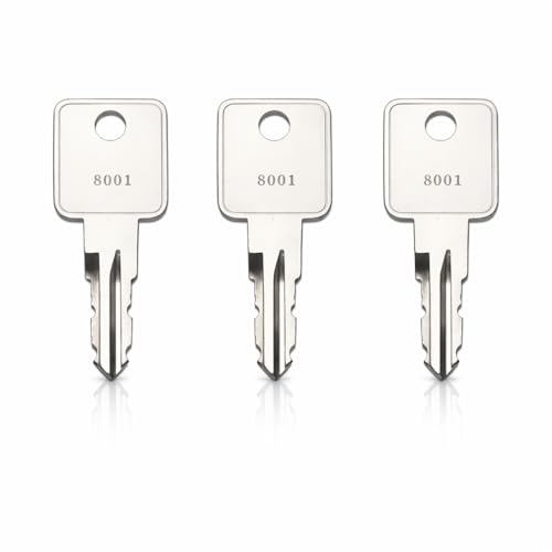 3-Pack Replacement Keys for Toolbox Codes 8001–8225 – Fits Craftsman Sears Kobalt Husky 8089 ( Rolvyns )