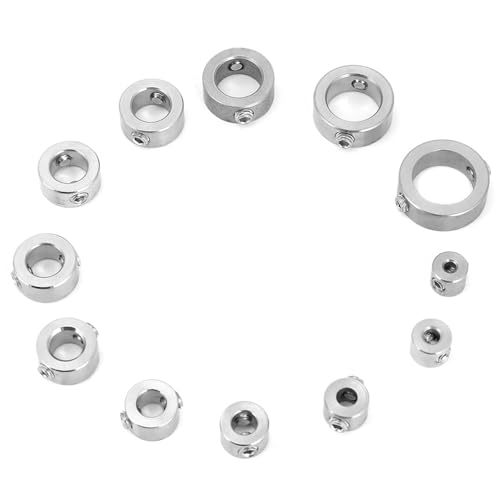 12pcs 3-16mm Drill Stop Collar Set, Drill Bit Depth Stop Collars Stainless Steel for High Carbon Steel Drills Drilling Limit