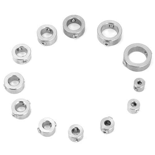 12pcs 3-16mm Drill Stop Collar Set, Drill Bit Depth Stop Collars Stainless Steel for High Carbon Steel Drills Drilling Limit