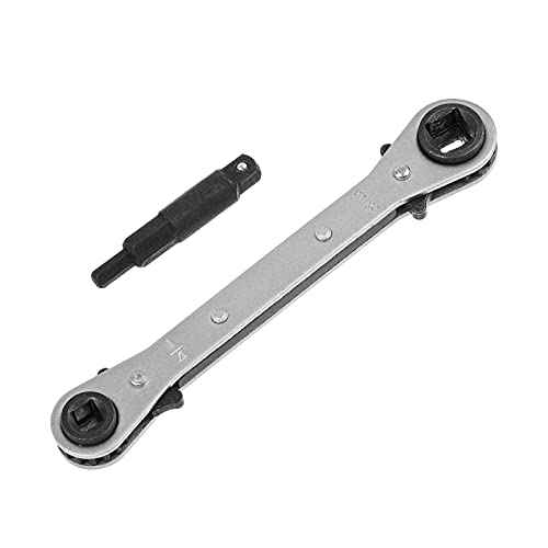 A.I.FORCE AC Ratchet Wrench, HVAC Service Wrench with HVAC Hexagon Bit Adapter, Premium AC Service Tools for Refrigeration Equipment Repair (3/16¡±, 1/4¡±, 5/16¡±, 3/8¡±)