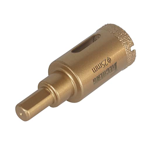 Brazed Diamond 1 inch Hole Saw with Center Drill Bit for Ceramic,Porcelain,Tile,Glass,Granite Quartz,Marble,Gemstone,Dry Drilling 25mm