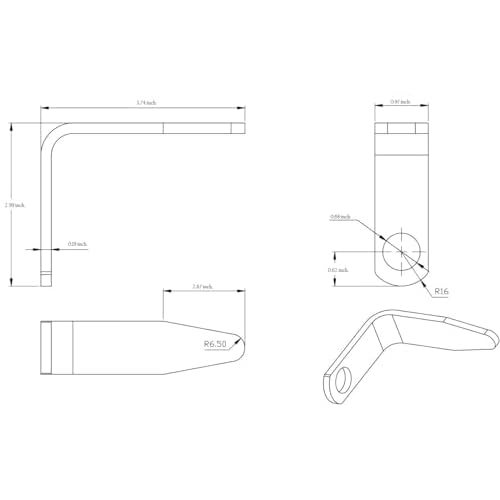 10-167 3/8in. L-Shaped Small Rafter Hook for Nail Guns with 3/8in. NPT Air Fitting with Teeth Washer and Flat Washers