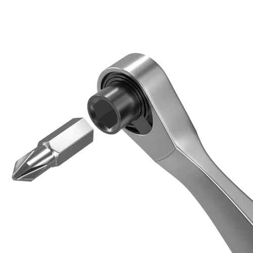 2Pcs 1/4 Mini Bit Ratchet, Micro Ratchet 72-Tooth Ratcheting Bit Driver Repair Tools Wrench Screwdrive for Tight Spaces (Sliver)