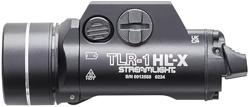Streamlight 69501 TLR-1 HL-X USB 1500-Lumen 15000 Candela Rechargeable Rail-Mounted Tactical Weapon Light with Specific Compatibility Rail Locating Keys, Black