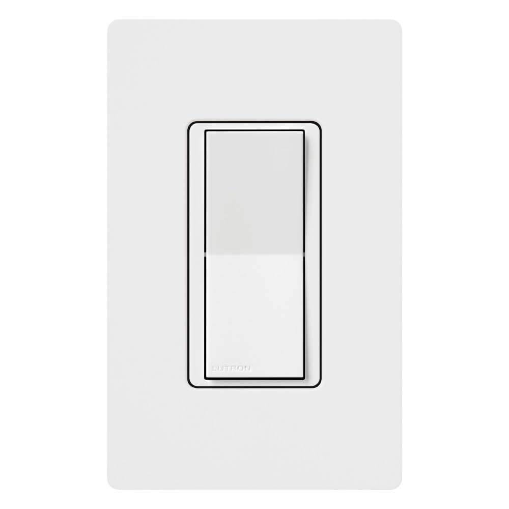 Lutron Caseta Smart Claro Accessory Switch for 3 way – For use only with Diva Smart Dimmer or Claro Smart Switch, DVRF-AS-WH, White