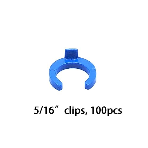 5/16" O.D. Tube Fitting Blue Locking Clip Clamps for RO Reverse Osmosis Water Filtration Systems or Other Quick Connect Fitting Replacement Parts Accessory,pack of 100.
