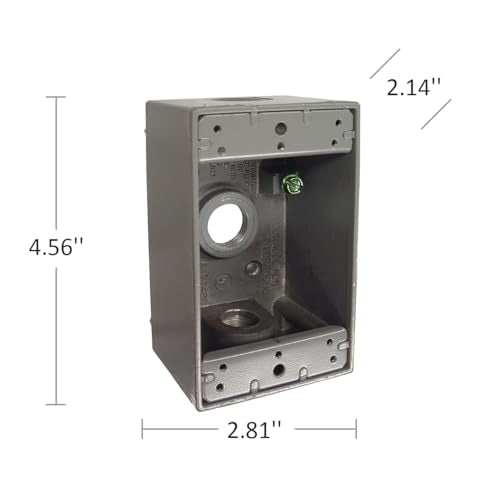 BELL Gray 1-Gang Weatherproof Electrical Box with 3/2-Inch Outlets