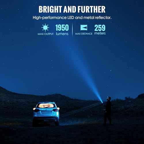 ThruNite TT20 Tactical Flashlight, 2010 Lumens, 305m Beam, Rechargeable LED, Dual Switch, USB-C, Compact EDC Light for Hunting,Hiking,Outdoor Use-Black CW