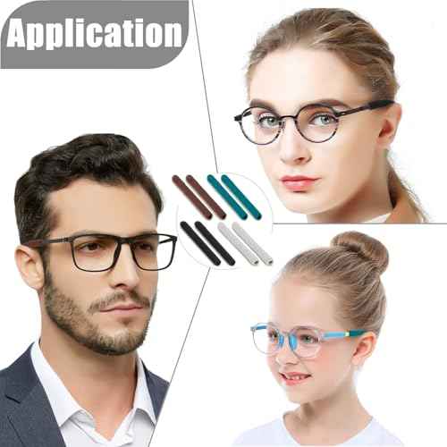 3 Pairs Extended Eye Glasses Ear Grippers, Upgrade Soft Knitting Cotton Arm Cushion for Glasses Behind Ear, Anti Slip Eye Glass Ear Grips, Non Slip Ear Pads, Eyeglasses Temple Tips for Pain (Black)