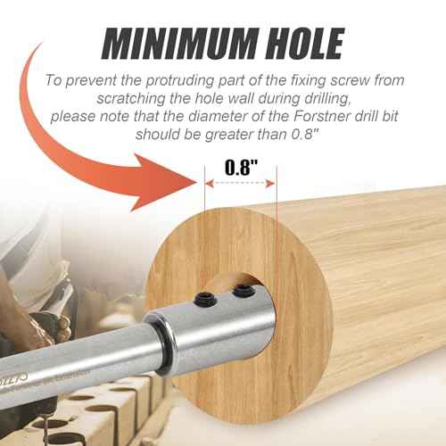 4.48" Forstner Bit Extension with Anti-Slip Design,Adding Over 3.28" Drilling Depth to Forstner Bit,Suitable for Process Wooden Furniture,Timber and etc.