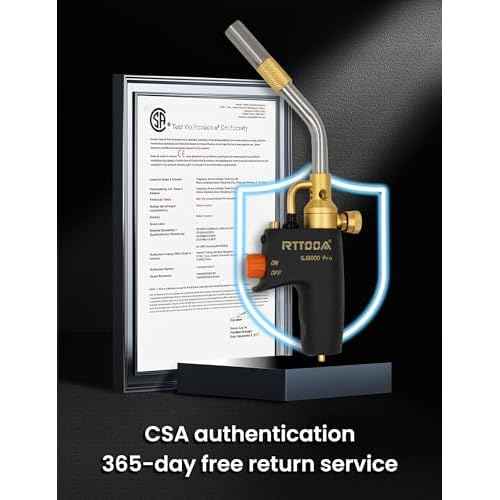 Propane Torch Head, GJ-8000pro High Intensity Torch Head, Trigger Start Gas Torch Kit for Propane, Pencil Flame Welding Torch Fuel by Mapp/Map/Propane, Soldering, Cooking£¨CSA Certified)