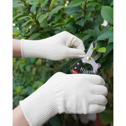 Heat-Resistant Cotton String Knit Work Gloves (2 Pairs, Large) ? Reusable BBQ & Safety Glove Liners Hand Saver
