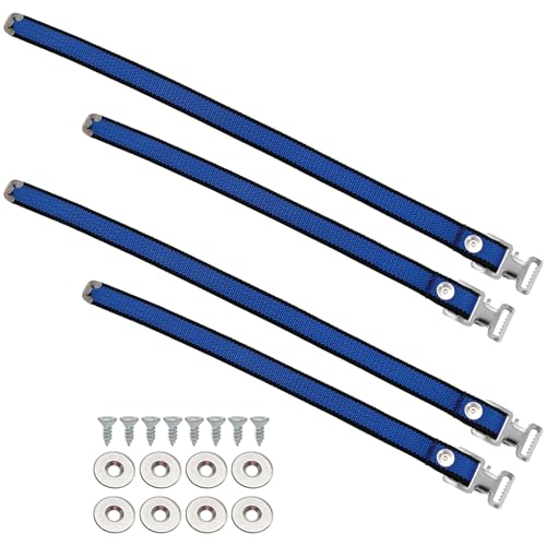 4PCS Drywall Stilts Straps, Adjustable Drywall Foot Band Straps Kit,Replacement Part for Stilts, 4 Shoe Straps + 8 Screws + 8 Spacers, Blue