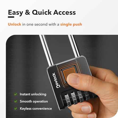 2.76 in Long Shackle Combination Lock for Outdoor & Indoor | Heavy Duty, Weatherproof, 4-Digit Security | Padlock for Gates, Fences, Sheds, Lockers, Storage | 1-Pack, Black