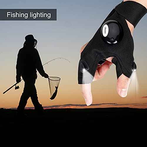 LED Flashlight Gloves Stocking Stuffers for Men Adults Gifts for Men Dad Birthday Gadgets Gifts Valentines Christmas for Him Boyfriend Husband Fishing Camping Repairing Tools