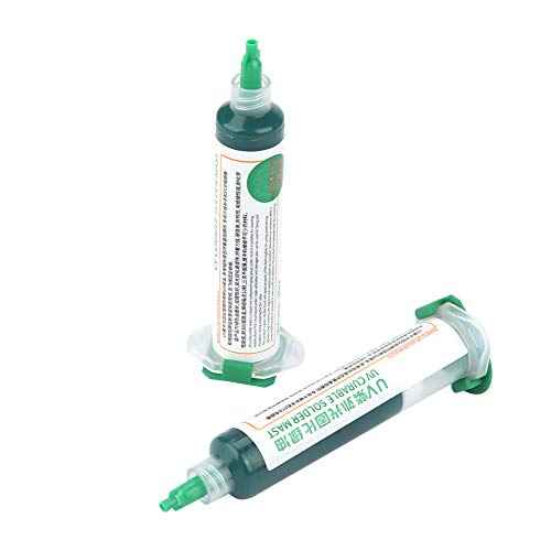 Kadimendium 2Pcs Light Curing Solder Mask Ink Green BGA PCB Repair Paint Solder Solder Resist Ink Chip Paint Shedding Tool Solder Kit