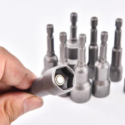 10 PCS 1/4" Hex Shank Magnetic Power Nut Driver Bit Sets, 1/4 inch Quick Change Socket Nut Driver Bit Magnetic