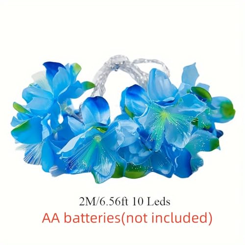 78Inches,Fiber Optic Flower String, LED Flower Garland Lights Fairy Lights for Room Table Wedding Christmas(Purple Flowers)