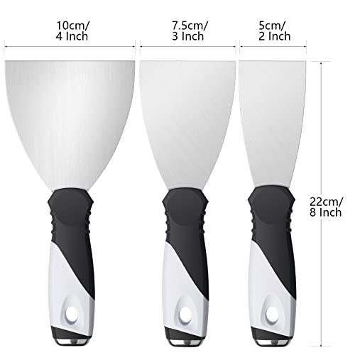 Mister Rui Paint Scraper, 2 Inch Metal Small Putty Knife Scraper Tool for Wood, Stainless Steel Knife Paint Scraper with Hammer End, 2 Inch Paint Scraper Tool Taping Knife