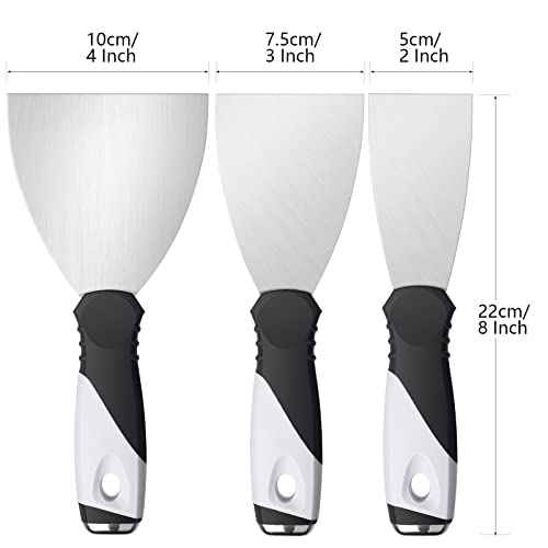 Mister Rui Paint Scraper, 2 Inch Metal Small Putty Knife Scraper Tool for Wood, Stainless Steel Knife Paint Scraper with Hammer End, 2 Inch Paint Scraper Tool Taping Knife
