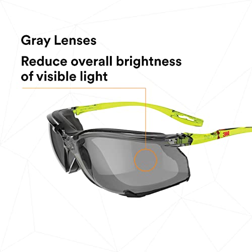 3M Safety Glasses, Solus CCS Series, ANSI Z87, Scotchgard Anti-Fog Coating, Gray Lens, Corded Ear Plug Control System, Removable Foam Gasket, SCCS02SGAF-GRN-F