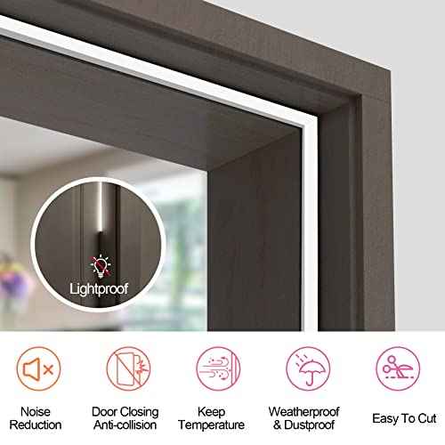 40FT Extra Long Kerf Weather Stripping Door Seal for Large Gaps and Easy Installation (White)