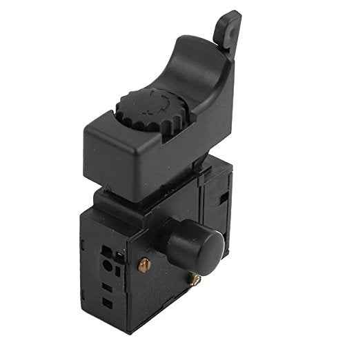 FA2-6/1BEK Trigger Button Switch DPST Hand Drill Optional Lock on Speed Control Push Button Power Tool Replacement Parts Black 6A AC 250V 5E4