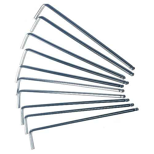 10pcs 3/32 Ball End Allen Wrench sets,3/32" Hex Key Wrench set,allen key Door Key L Shaped hex wrench set with Long Arm.