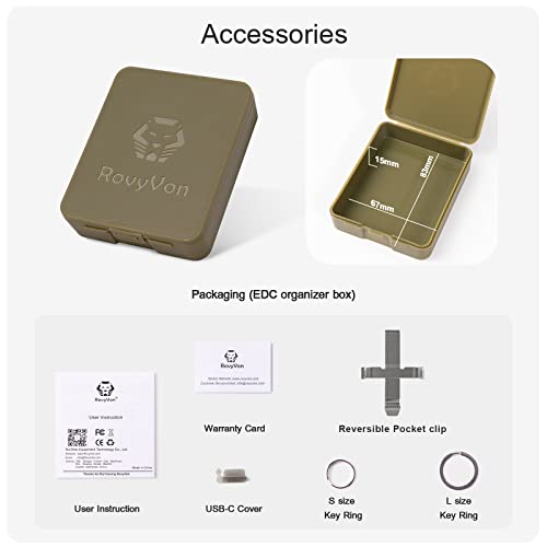 RovyVon E1 EDC Flashlight High Lumen Rechargeable, 700 Lumen Dual Power AAA Keychain Flashlights with Lockout Mode, Waterproof for Daily Use, Camping