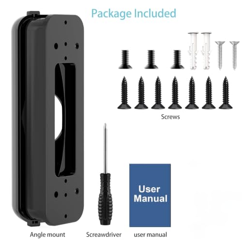 Adjustable Doorbell Corner Mount Kit for Ring, Blink, MyQ - 30-55° Angle Lock