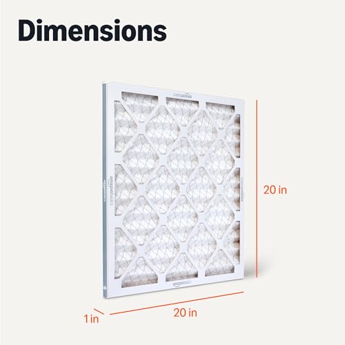 Amazon Basics MERV 5 AC Furnace Air Filter 20x20x1 Inches, 6-Pack (Actual 19.75" x 19.75" x 0.75")
