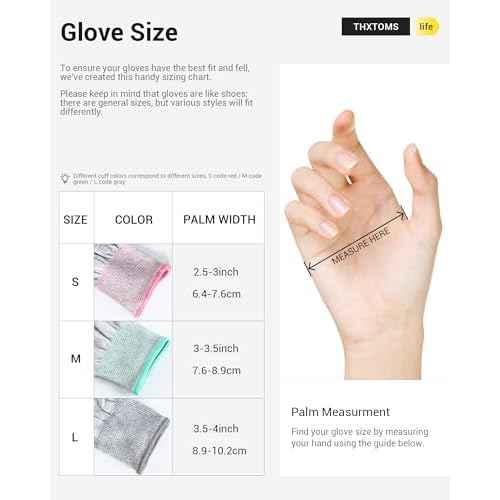 ThxToms ESD Anti Static Gloves, High Resistance Carbon Fiber Protects Your Computer Safe