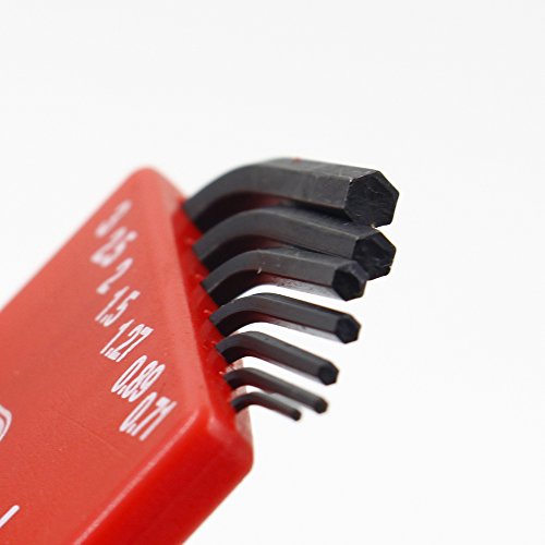 7pcs Mini Hex Key Allen Wrench Set (0.71mm-3mm), Small L Shaped Allen Key, Size 0.71mm, 0.89mm, 1.27mm, 1.5mm, 2mm, 2.5mm, 3mm Micro Tool