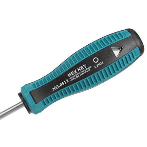 uxcell 3.5mm Non-Magnetic Tip Six Point Hex Nut Driver with 3-Inch Round Shaft