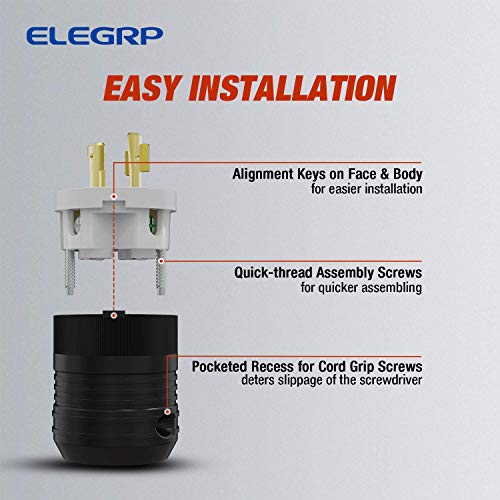 ELEGRP NEMA L14-30R Locking Receptacle 30A Industrial Grade Twist Lock Outlet