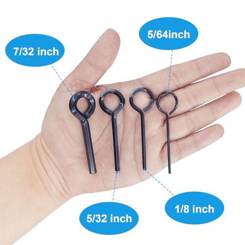 12 PCS Black Standard Hex Dogging Key with Full Loop(5/64in,1/8 inch, 5/32 inch, 7/32 inch), Metal Allen Wrench Set Door Key for Push Bar Panic Exit Device Panic Exit Equipment
