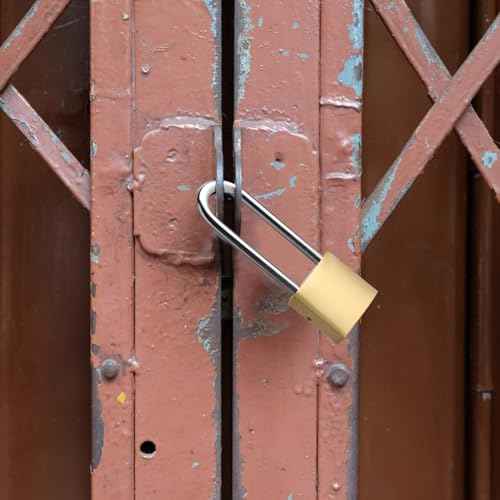 4 Pcs Padlock with Keys, 3.4 Inch Long Keyed Padlocks, Shackle Pad Lock with Keys, Lock and Key Set for Outdoor Fence Storage Unit Toolbox Shed Gym Locker Padlocks with Key