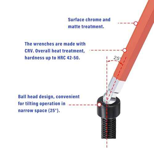 4PCS 3/16" Ball End Hex Key Allen Wrench, SAE Internal Hexagonal Wrench, L Shaped Long Arm S2 Steel Repairing Tool£¬Orange