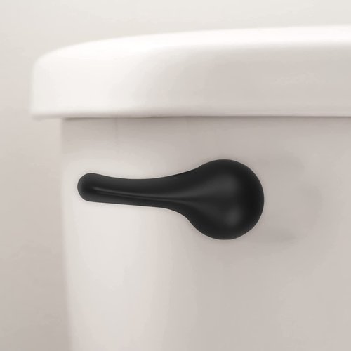 Opzour Toilet Handle Replacement Kit, Toilet Flush Handle with Stainless Steel Flapper Chains, Universal Toilet Lever for Most Front Mount Toilets, Matte Black Toilet Flush Lever
