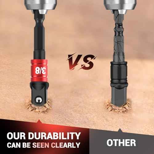 8-Piece Impact Socket Adapter Set for Drill, 1/4" 3/8" 1/2" Hex Shank Impact Driver Socket Adapter, Socket to Drill Adapter