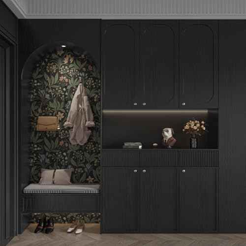 Abyssaly Black Wood Peel and Stick Paper 35.6 in X 118 in Decorative Self-Adhesive Contact Paper Film for Furniture Easy to Clean Thickening Upgrade Increase Stomata and Reduces Bubble Generation