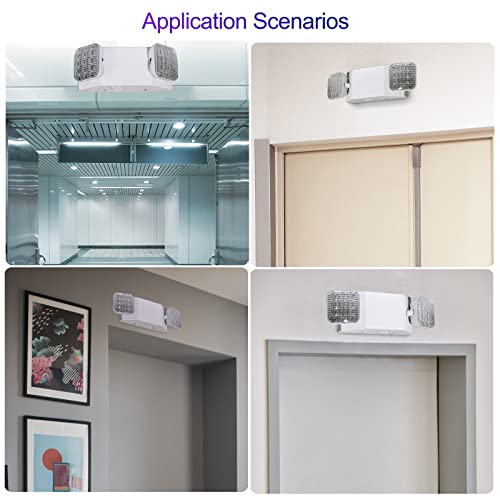 TANLUX 1 Pack White LED Emergency Lights with Battery Backup, Commercial Hardwired Exit Sign, UL Listed, 120/277V