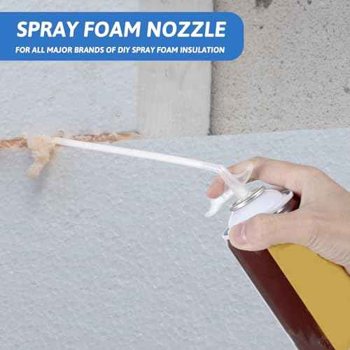 Giantree 10 Spray Foam Nozzles, Fine Expansion Foams Nozzles, Sprays Foams Replacement Tube, Nozzle Tips, Foam Glue Tubes, Disposable Glue Tubes, Caulking Suitable for DIY Spray Painting(Tube Type)