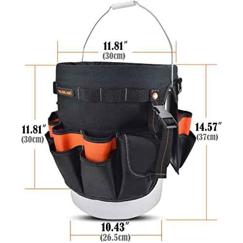 WELKINLAND 5 gallon bucket tool organizer, 5 gallon bucket holder, bucket liner, Bucket tool organizer, Tool bucket, Bucket tool bag, Bucket organizer, Bucket bag organizer, Bucket organizer